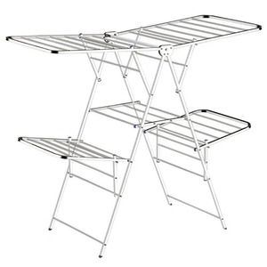 Séchoir à linge pliant double couche robuste, support de rangement portable pour vêtements, gain de place, pour intérieur et extérieur - Product Image 1
