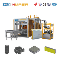 Machine de formage de blocs entièrement automatique ZCJK, machine à briques sans cuisson capable de produire des briques creuses/briques de pavage/briques autobloquantes