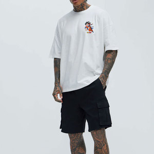 Shorts en jean pour homme, style streetwear, avec logo personnalisé, broderie 3D, coton biologique, imprimé, chaînes et pierres, taille élastique, couleur unie, décontracté - Product Image 2