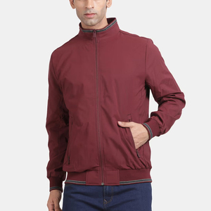Blouson bomber décontracté pour homme, col montant, style urbain, tissu en toile légère et lisse, imperméable et coupe-vent - Product Image 4