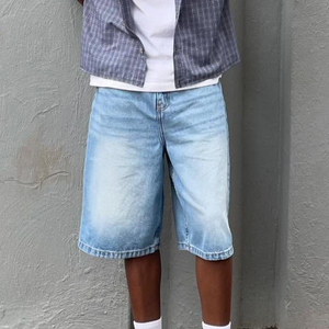 New arrival Custom Men Jeans Light Blue <b>Short</b> Men's Jorts <b>Trousers</b> <b>Trouser</b> Baggy Pants Pant Plus Size <b>Shorts</b> custom OEM Quality - Product Image 1