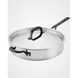 Premium quality Stainless Steel <b>Fry</b> <b>Pan</b> with Lid Mirror Finish Heavy Bottom Cookware for Home & Restaurant On Sale - Product Image 2