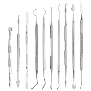 Kit d'instruments chirurgicaux dentaires professionnels en acier inoxydable de haute qualité, outils de sculpture de cire personnalisables à alimentation manuelle, certifiés CE - Product Image 2