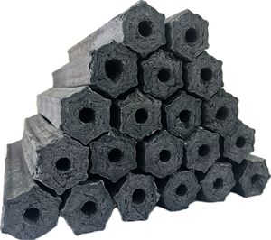 Charbon de bois naturel à 100 % en sciure de bois, briquettes hexagonales fabriquées à la machine, faible fumée, faible teneur en cendres, pour barbecue/extérieur/grillades commerciales - Product Image 1