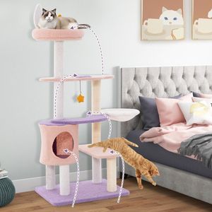 Multi-Level <b>Cat</b> Tower with Sisal Covered <b>Scratching</b> Posts Premium <b>Cat</b> <b>Trees</b> & Scratcher - Product Image 5