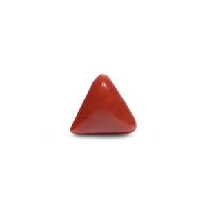 Natural Red Coral Loose Gemstone 6.05 Carat Certified Triangle Oval Cabochon 7mm - Product Image 1
