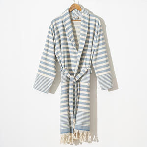 Peignoir unisexe en coton avec tissu gaufré léger à séchage rapide en lin éponge pour l'été - Product Image 5