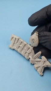 Pendentif personnalisé en moissanite motif sac d'argent, lettre et feuille, de luxe, style Hip Hop, pour bijoux fins en argent sterling 925, pendentifs et breloques - Product Image 4