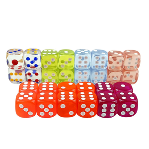 ลูกเต๋าเรซิ่น 6 ด้าน ขนาด 16 มม. สีขาว ลายจุด ขอบใส สำหรับเกมกระดานในคลับ - Product Image 1
