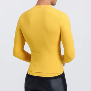 Custom Men's Cycling Jersey | High Neck Long Sleeve <b>Thermal</b> Bike <b>Shirt</b> with Lightweight Breathable Fabric for Riding - Product Image 2