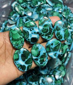 คริสโซคอลล่า มาลาไคต์ แท้ 100% แบบผสม  หินหลวมทรงคาโบชอง สำหรับทำเครื่องประดับ หินดิบ ตัวอย่างแร่ธาตุ - Product Image 2