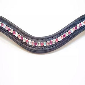 ขายส่งแฮนด์เมดที่ว่างเปล่าช่องหนังม้าคิ้ววงตกแต่งด้วยแสงสีชมพูและชัดเจนคริสตัล1แถว Bling ในทุกขนาด - Product Image 1