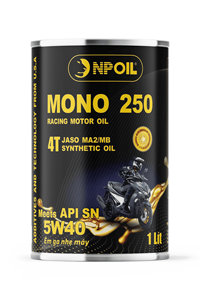 น้ำมันเครื่องยนต์ NPOIL MONO 250 5W40 0.8ลิตร 1ลิตร 1.3ลิตร น้ำมันสำหรับรถจักรยานยนต์/สกู๊ตเตอร์ บรรจุภัณฑ์โลหะ น้ำมันสังเคราะห์ คุณภาพสูงจากเวียดนาม - Product Image 2