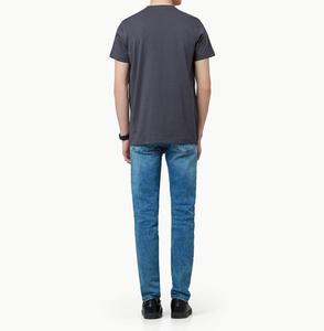 T-shirt Homme Col Rond Manches Courtes Couleur Unie Personnalisé OEM Haute Qualité 100% Coton Coupe Oversize Épaules Tombantes - Product Image 4