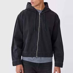 Sudadera con Capucha de Mezclilla para Hombre, Diseño Personalizado de Alta Calidad, con Bolsillos, Cierre Completo, Impresión de Logotipo Personalizado para Hombre - Product Image 1