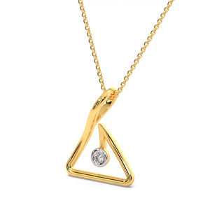 Collar con Colgante de Diamante Geométrico Triangular de Trabajo Abierto - Product Image 3