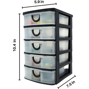 Cassettiera in Plastica Resistente con 5 Cassetti per Organizzazione Personale e Accessori per Cucito, Arti e Mestieri - Product Image 3