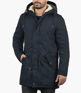 Parka pour homme style urbain, best-seller, en toile de haute qualité avec col montant, couleur unie, enduite pour usage extérieur - Product Image 6