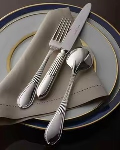 Classic Inspired Metal Cutlery Set Stainless Steel Dining Spoon Fork Knife <b>Flatware</b> Collection for Timeless Table Presentation - Product Image 6