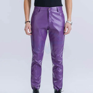 Pantalones de Cuero para Hombre, Diseño Nuevo, Precio al por Mayor, Color Personalizado, Talla Grande, Cintura Alta, Ligeros, Casuales, Ropa de Calle de Invierno - Product Image 2