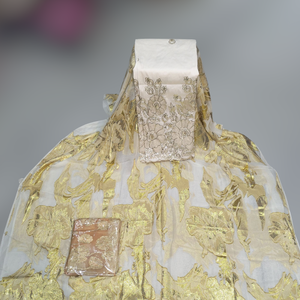 Ensemble complet de luxe en or mauve lavande, imprimé floral Fransawi Dirac, avec panneau brodé, pour les fêtes de mariage somaliennes - Product Image 5