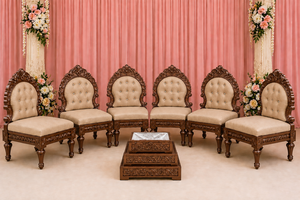Juego de Sillas para Mandap de Novios, Sillas Mandap Vedi de Tendencia, Fabricante de Sillas para Mandap de Boda India Personalizadas - Product Image 6