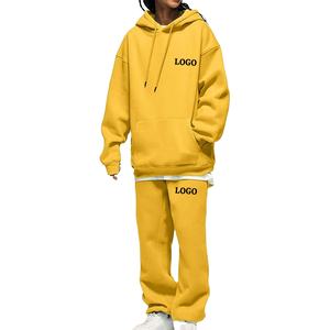 ชุดวอร์มผ้าคอตตอนหนาสำหรับผู้หญิงชุดวอร์มสองชิ้นสำหรับวิ่งจ๊อกกิ้งแบบเรียบๆชุดวอร์มแบบสวมหัวขนาดใหญ่ - Product Image 1