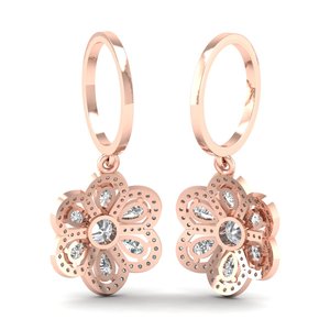 REYES Wholesale Price 925 Sterling <b>Silver</b> Moissanite Hoop <b>Dangle</b> <b>Earrings</b> For Women 14K Rose Gold Wedding Party Wear Jewelry - Product Image 3