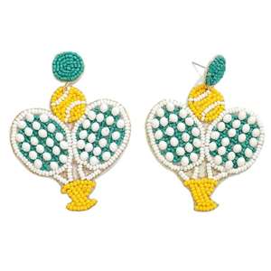 Pendientes y aros bordados a mano con cuentas de colores para bodas, fiestas, festivales, estilo étnico moderno, pendientes colgantes, moda boho. - Product Image 3