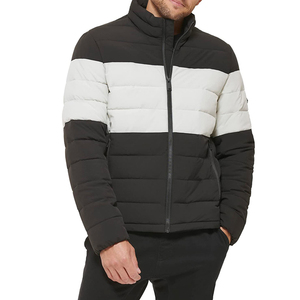 Chaqueta acolchada de hombre estilo urbano de moda con cuello alto, impermeable y ecológica, diseño de invierno, cierre de cremallera. Sin reseñas. - Product Image 1