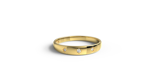Anillo Vintage de Oro de 18K con Estrella Celestial, Estilo Gitano, con Banda de Diamantes Naturales Grabada, Anillos Ligeros Unisex para Boda, Joyería de Regalo - Product Image 1
