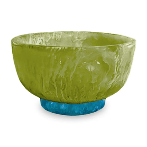 Resin Salad Serving Bowl Polished Party dinner <b>table</b> top fruit decorative Lightweight Home Use with dark green - Product Image 5
