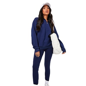 ชุดวอร์มผ้าฝ้ายฟลีซแบบมีซิปครึ่งตัว ดีไซน์ใหม่ทันสมัย น้ำหนัก 300 กรัม สำหรับผู้หญิง - Product Image 5