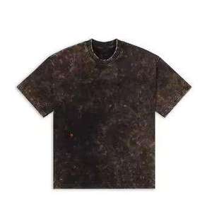 เสื้อยืดแขนสั้นผู้ชายลายมัดย้อม ทรงปกติ คอกลม ผ้าฝ้ายถัก สไตล์ลำลอง ลายเรียบ - Product Image 1