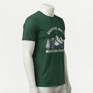 T-shirt pour homme à imprimé graphique, vêtement décontracté en coton doux avec des motifs artistiques, style confortable, impression durable - Product Image 2