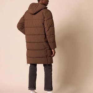 High Quality ODM Men's Brown <b>Hooded</b> <b>Long</b> <b>Puffer</b> <b>Jacket</b> Windproof Casual Winter Solid Color Polyester Shell Regular Fit - Product Image 2