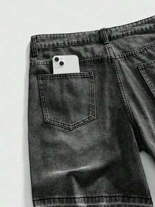 Shorts de mezclilla lavados personalizados, estilo urbano, con dobladillo sin rematar, informales, de verano, color liso, ecológicos, transpirables, de cintura media, servicio OEM - Product Image 4