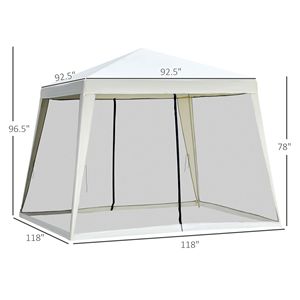 "10FT X10FT Beige Mesh Patio Gazebo <b>Canopy</b> <b>Tent</b> for Outdoor Events Steel Frame Waterproof" - Product Image 3