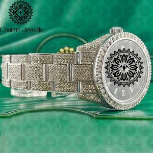 Reloj de Lujo para Hombre Charm_Jewells, Caja de Acero Inoxidable, Movimiento Mecánico, Esfera Luminosa con Incrustaciones de Diamantes, Estilo Vintage, 10 Bar - Product Image 2