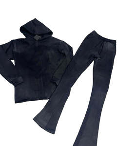Survêtement Baggy Personnalisé avec Fermeture Éclair, Effet Délavé au Soleil et Acide, Qualité Supérieure, Couleur Unie, Respirant, Fabrication Sur Mesure - Product Image 2