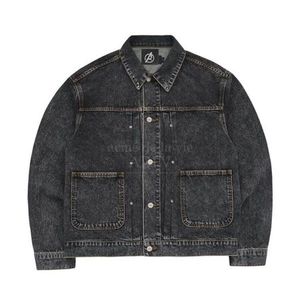 Denim <b>Jacket</b> for <b>Men</b> <b>Light</b> Blue Vintage Winter Style Custom Street Wear High Quality Jeans Outerwear - Product Image 1