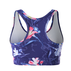 Sujetador deportivo sólido para mujer con cuello redondo, espalda cruzada, soporte medio, transpirable, con malla en la espalda, de Spandex/Nylon, ecológico, de secado rápido. - Product Image 3