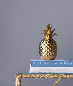 Gold Plated Modern Pineapple Sculpture Handmade Aluminium for Glam Tabletop Display for Home <b>Decoration</b> Bar Mitzvah - Product Image 1