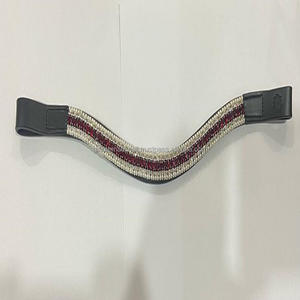 Bandes de sourcils de cheval en cuir faites à la main avec 5 rangées de cristaux strass vente en gros fabricant tailles personnalisées disponibles - Product Image 4