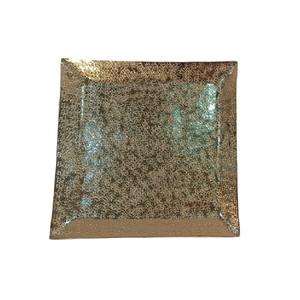 Bandeja Decorativa Moderna de Aluminio con Forma Cuadrada, Acabado Dorado y Martillado, Bandeja Metálica para Servir, para Mesa de Centro, Otomana, Hogar y Fiestas - Product Image 6