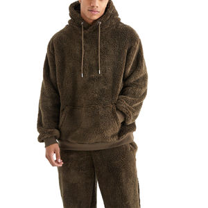 2024 Latest Design <b>Mens</b> Cozy <b>Sherpa</b> <b>Hoodie</b> and Sweatpants Unisex Winter <b>Fleece</b> Tracksuit - Product Image 1