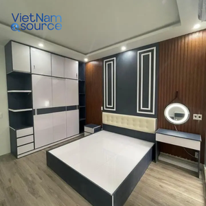 Cadre de lit en bois moderne de haute qualité au meilleur prix, avec têtes de lit et table de chevet rembourrées de qualité supérieure pour hôtel - Product Image 2