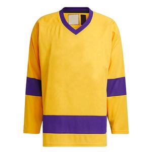 Maillots de hockey sur glace à manches longues en polyester personnalisés avec sublimation, nouveau design OEM, avec nom et numéro pour hommes - Product Image 3