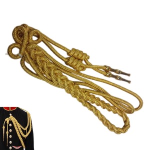 Cordon métallique tressé doré avec embouts en laiton pour vêtements, aiguillette classique - Product Image 4