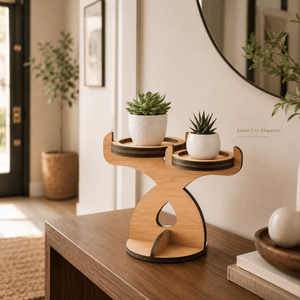 Soporte de madera para plantas, soporte para macetas de interior, estante moderno para plantas con corte láser para sala de estar, balcón, dormitorio, oficina, decoración del hogar - Product Image 3